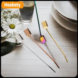 【2-3 days delivery】 Stainless Steel Mix Drinking Spoon Straws Creative Ice Cream Kitchen Utensil Barware Shovel Spoon Shaped Straws