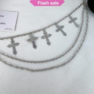 Flash Sale Punk Metal Cross Layered Chain Keychains For Men Women Waist Key Chain Wallet Jeans Hip-hop Pants Belt Jewelry Accessories