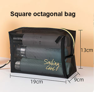 Mesh Cosmetic Bag Portable Transparent Makeup Bag Cosmetic Storage Bag Wash Bag For Women Portable Travel Zipper Pouches