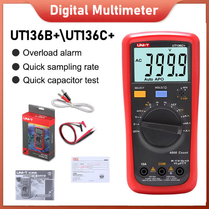 UNI-T UT136B + ut136c + đa năng kế kỹ thuật số LCD lớn hiển thị thời ...