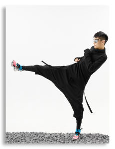 【TECHWEAR】REINDEE LUSION 030 DECONSTRUCTION HIGH COLLAR LONG SLEEVE T-SHIRT DARKWEAR BASIC TEE FASHION TOPS