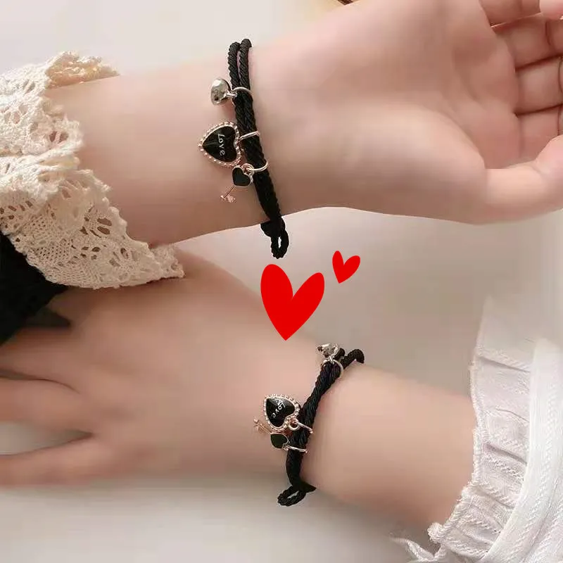 ♡Lovely girls house♡】1Pair Cute Cat Love Heart Key Magnetic