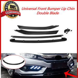 Universal Front Bumper Lip Chin Double Blade Matt Black