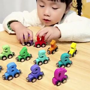 【Train Toy】12PCS Magnetic Digital Train Early Education Number Wooden Toy For Kids Girls Boys Gifts