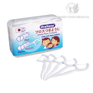Tăm chỉ nha khoa Oraltana hộp 50 cái vệ sinh răng sạch sẽ không lo hôi miệng