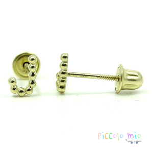 Piccolo Mio | Baby & Kids 14K Gold Initial/LETTER Earrings | Screw back lock | by Hearts and Arrows PH