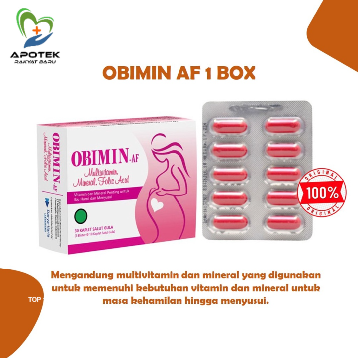 OBIMIN AF KAPSUL Suplemen Vitamin Ibu Hamil/Ibu Menyusui/Multivitamin ...