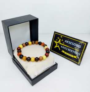 gelang kombinasi 8 macam kayu bertuah size 8 mm