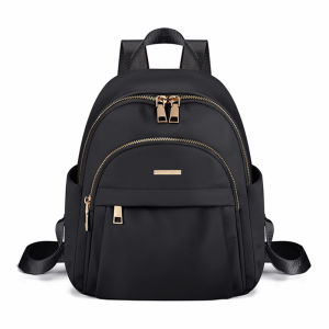 GOLF QUALITY Trendy Womens Backpack Fashionable Casual School Bag Waterproof Zipper Closure Backpack New Style Travel Dual Shoulder Bag High Quality Oxford Cloth Backpacks Apricot Black