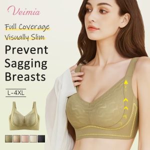 【OFFICIAL】Veimia Soft Support Lifting Bra Summer Plus Size Wire-free Comfortable BraLifting Anti-sagging Bra Lady Bra With Side Boob Reduction
