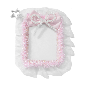 Sweet Photocard Holder Lace Kpops Photo Holder with Keychain ID Cards Holder Pendant Keychain Student Sleeves