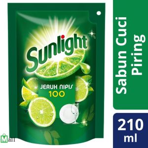 SUN21 - Sabun Pencuci Piring Reffil Sunlight Jeruk Nipis isi 210ML