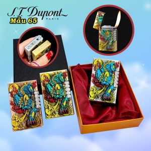 BẬT LỬA DUPONT SƠN MÀI PHỦ BÓNG HÌNH TỲ HƯU GIỮ TIỀN DẬP NỔI 2 MẶT M-65 (S.T. DUPONT) - NHATANHH STORE