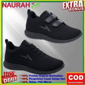 Ando Hitam Irvine Liam Pino SIP 31 Sneakers Sepatu Sekolah Hitam Putih Perekat