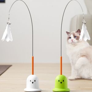 GAN62 Bite Resistant Cat Badminton Stick with Balls Detachable Cat Interactive Toy Fun Self-amusement Teasing Cat Stick Pet Supplies