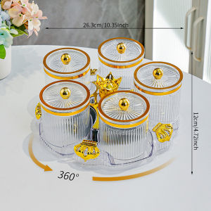 #Hot selling# Hộp đựng gia vị và gia vị xoay tròn cho nhà bếp hộp đựng muối gia vị chống ẩm nhiều ngăn hộp đựng trà hoa và ngũ cốc hộp đựng kín. dayuan