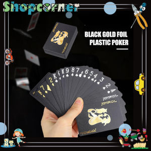 Kartu Remi Poker Pvc Black Gold Foil Anti Air - Poker Card