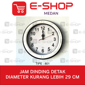 Jam Dinding Detak / Silent ( Sweeping ) Gambar Polos Hitam / Putih / Warna / Masjid Islam Diameter 27 dan 29 CM