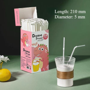 100pcs/Pack Individually Packaged Food-Grade Milk Straws Straws Disposable Food-Grade Elbow Plastic Straw