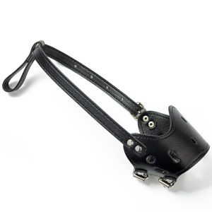 【HATELI】Dog Mouth Covers PU Leather Pet Dog Muzzle Anti-bite and Anti-eating Pet Mouth Cover Dog Bark Control Mask