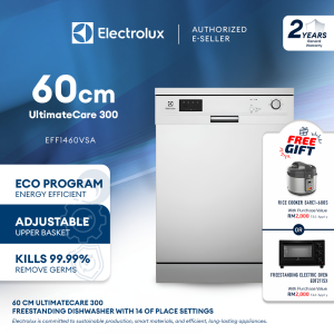 Electrolux 60 cm Freestanding Dishwasher UltimateCare 300 with 14 of place settings EFF1460VSA