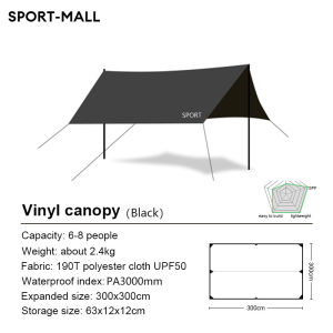 DIMOO【Ready Stock】3m / 4m / 5m / 6m Flysheet Camping Waterproof Outdoor Camping Tarp Canopy Fly Sheet Sunshade Canvas Canopy Shelter Fishing Shade Canopy Camping Equipment Outdoor Groundsheet