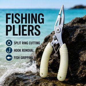 PFPZI Luminous Fishing Pliers Stainless Steel Multi-function Hook Remover Cut The Thread with Storage Bag Fishing Tongs Night Fishing