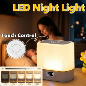 LED Night Light 3 Modes Touch Dimming Bedside Lamp USB Rechargeable Sleep Light with Remote Control