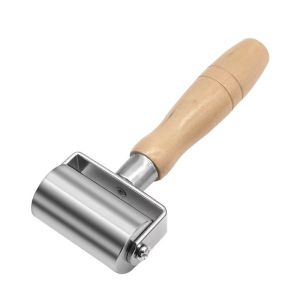 Solid Wood Handle Push Roller Leather craft Laminating Tool Iron Roller  DIY Leather Edging Roller