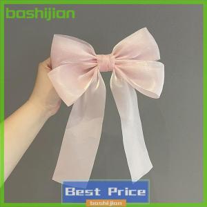 bashijian New Black White Yarn Bow Hair Clip For Women Girls Spring Clip Back Head Hairpin Fashion Hair Accessories