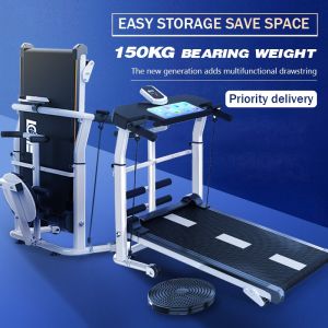 New treadmil exercise machine home multi-function widened mute folding indoor large gym dedicated ultra-quiet folding styleAutomatically adjust the slope threadmil,with shock absorption system can be folded saving space 150Kg Bearing