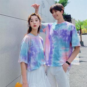Couple Shirt Korean Fashion Sky Cloud Printing Shirt Round Neck Casual Style T-shirt Shirt Short sleeve Ready Stock 323300