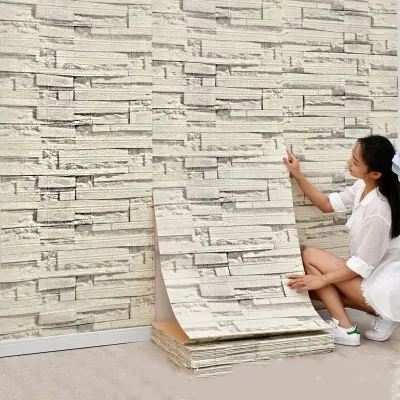 Cartoon Foam Wallpaper 3D Adhesive Wall Decor for Living Room Roof Ceiling Home Decoration