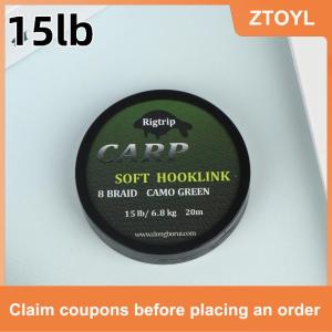 【ZTOYL】 20m cá chép dây câu mềm móc liên kết tráng bện lãnh đạo nhạy cảm và kháng cho sông cá chép câu cá