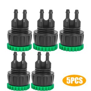 5pcs Faucet Adapter 4/6 4/7 Dual Outlet Connector Farm Drip Irrigation Hose Connector Home Garden Vegetable Plot Watering Irrigation Accessories