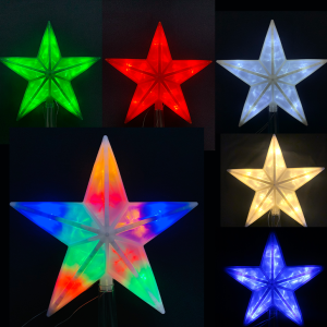 MABUHAY STAR Christmas Lights 10L LED Frosting Topper Five-Pointed Star Christmas Decoration Steady/Twinkle
