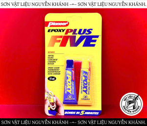 Keo dán Epoxy 2 thành phần Pioneer Plus Five – màu trong chịu nhiệt 300°C dán kim loại kính gỗ bê tông