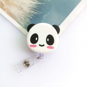 RGFV Office Students Panda Bear Chest Card Work Card Clip ID Card Clips Nurse Badge Holder Name Card Holder Retractable Badge Reel