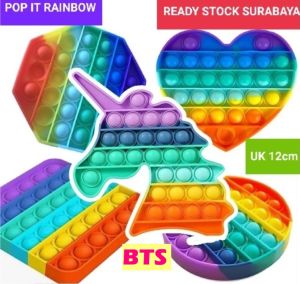 Mainan Pop It Fidget Toys Rainbow BTS / Cetekan Squishy Bubble (Penghilang Stress Anak / Dewasa)
