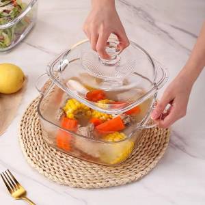 ชามซุป ชามซุป ชามแก้ว ถ้วยแก้วใส่อาหารพร้อมฝาปิด ชามซุป ชามแก้ว🥗🥗