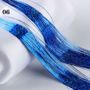 SIERWU 100 Strands Party Sparkly Synthetic Hair Hair Tinsel Hair Extension Glitter Rainbow Color Bling Silk