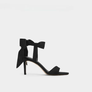 รองเท้าแตะที่สวยงามของผู้หญิง IELGY รองเท้าซาตินผูกโบว์ลูกไม้สีชมพูรองเท้าส้นสูงหัวเหลี่ยม