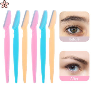 Pretty Sakura 6 pcs/Set Rainbow Color Eyebrow Razor Trimmer Blade Knife Eye Brow Trimming