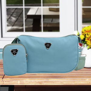 Moys Deborah Shoulder Bag for Women Tote Bag Simple Texture Nylon Messenger bag with Pouch