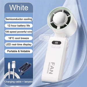 199-Speed Adjustable LED Digital Display Strong Wind Semiconductor Cooling Fan Handle Portable Mini Kipas angin手持风扇