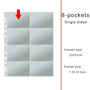 NANMEN 11-Hole Photo Album Pages Multi-Pockets A4 Card Pages Binder Refill Clear Binder Pages