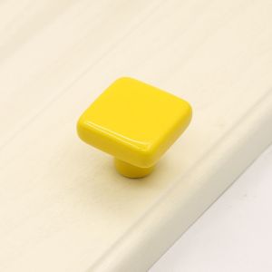 RBJ4 Pull Handles Colored Ceramic Knob Single Hole Ceramic Drawer Knobs Simplicity Square Door Knob Children