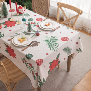 Christmas tree printed tassels geometric garland rectangular tablecloth coffee table tablecloth
