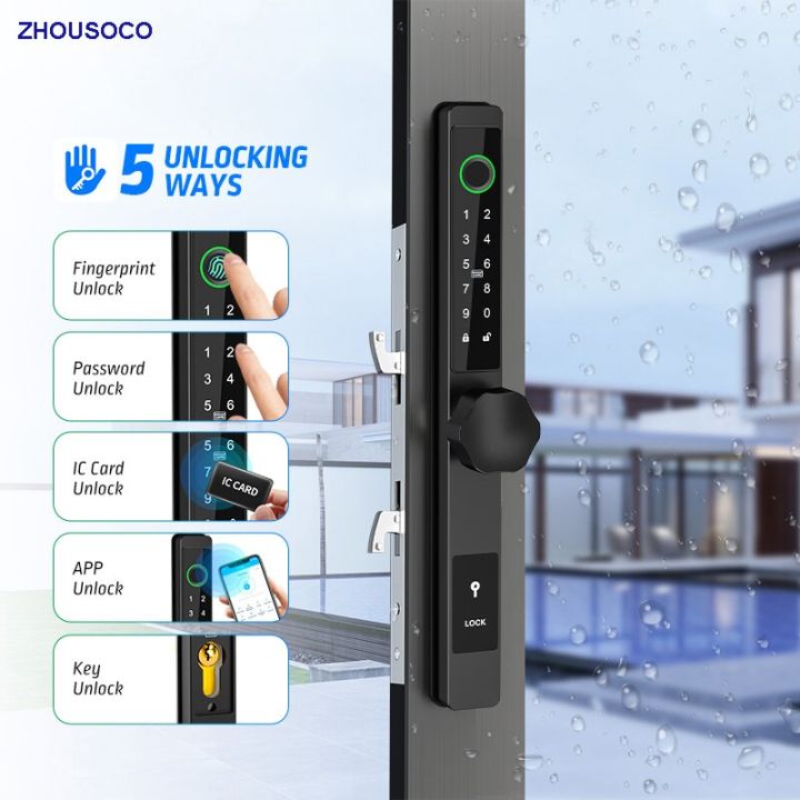 Waterproof Biometric Fingerprint Locks TTLOCK Bluetooth APP RFID Card ...