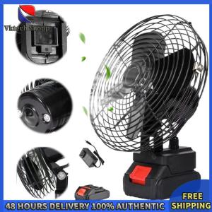 Vktech พัดลมตั้งโต๊ะรีชาร์จได้พกพาสำหรับแคมป์ปิ้งและรถยนต์ พร้อมปรับระดับความเร็วได้สองระดับ